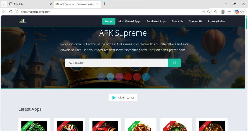 apksupreme.com website  interface