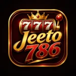 Glossy red and gold casino-style logo featuring a crowned 777 slot machine, golden Jeeto text, bold red 786 numbers, and a slot lever inside a luxurious square badge with metallic gold trim.