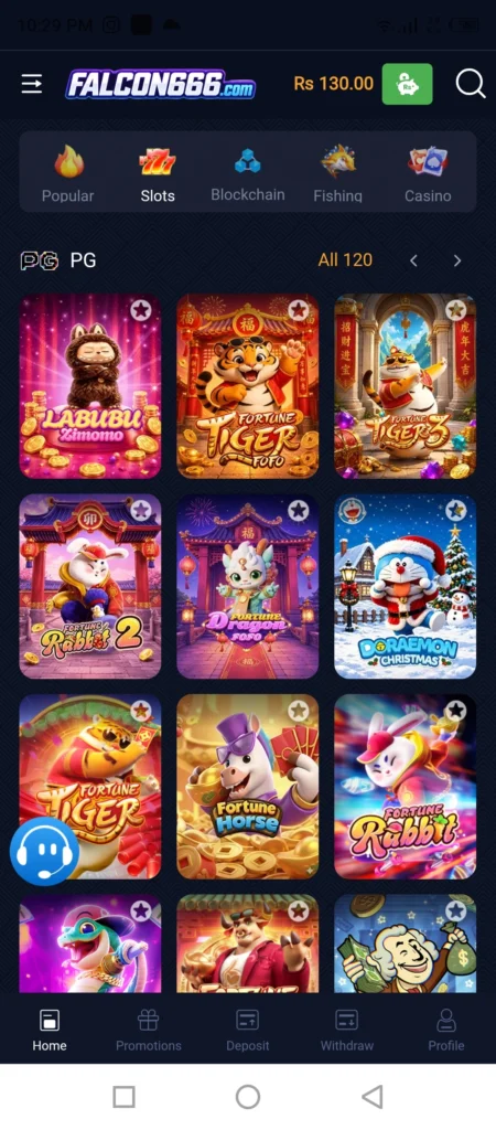 Fortune Tiger game on Falcon666 Slots Game Pakistan - High winning potential