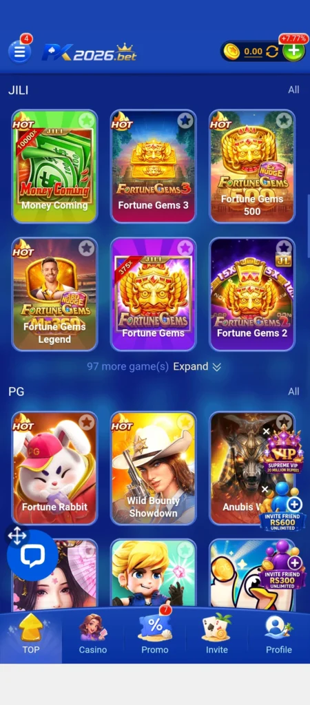 PK2026 Fortune Gems Slot Game - Play and Win Big on PK2026 Game Download APK